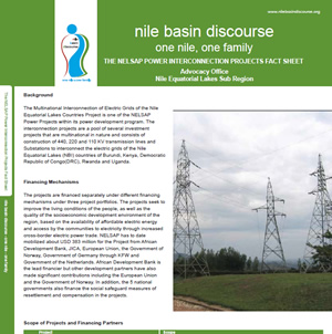 The NELSAP Power Interconnection Projects Fact Sheet